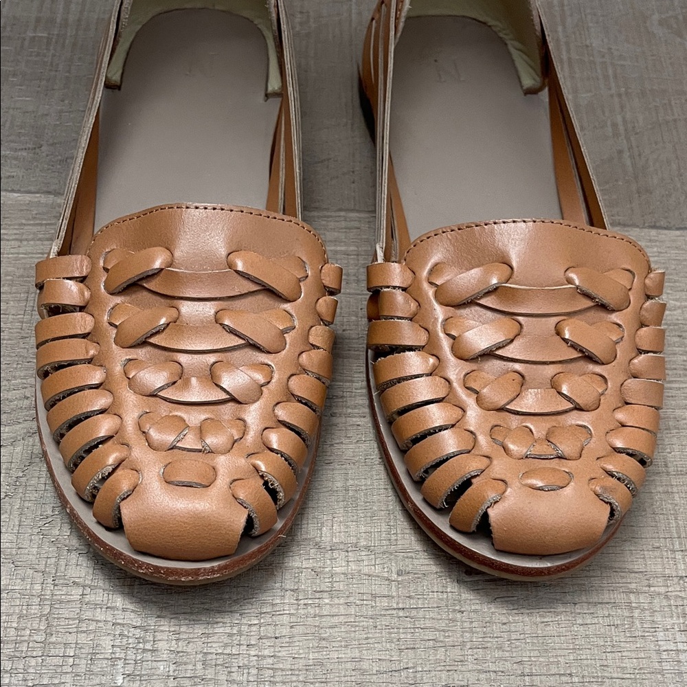Nisolo Tan Woven Leather Huarache Flats - Picture 13 of 15